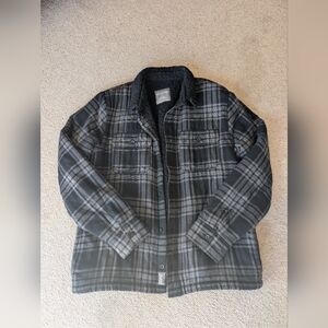 Hollister Black and Gray Plaid Jacket